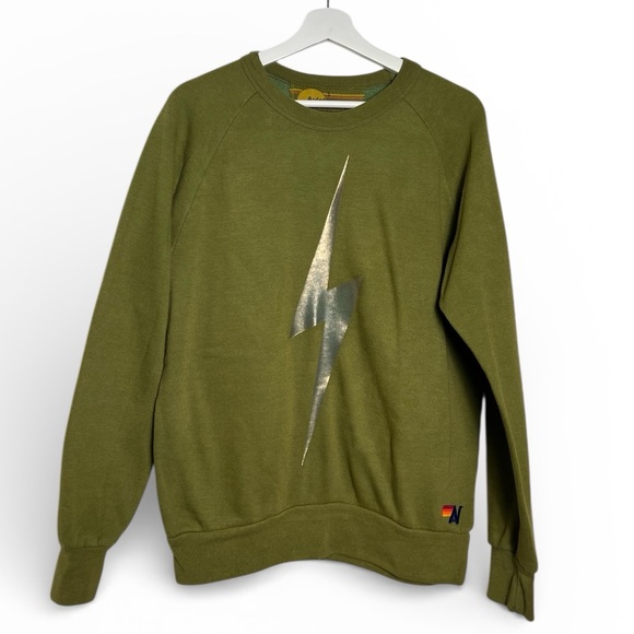 Aviator Nation Tops - Aviator Nation Lighting Bolt Green Sweatshirt